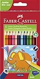 Faber-Castell 116501 - Jumbo Buntstifte dreikant, 5.4 mm, 12