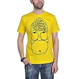 The Simpsons - Homer Brain / Damage T-Shirt, gelb, Größe:XXL