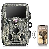 CAMPARKCAM WLAN Wildkamera 20MP 1296P Bluetooth Jagdkamera mit Bewegungsmelder Nachtsicht Infrarote 20m, Wildtierkamera mit Unsichtbare 940nm IR LEDs Wasserdicht IP66 für Jagd und Tierbeobachtung