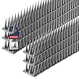 KADAX Vogelabwehr aus Kunststoff, 52 x 4,5 x 3,5 cm, Tierabwehr, 3-reihig, Spikes für Katze, Marder, Taube, Zaun, Fensterbank, Dach, Taubenabwehr, Vogelschutz, robust (6, Silber)