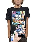 PIXEL EVOLUTION 3D animierte T-Shirt Thug Life LOS Angeles in Augmented Reality - Kind - größe 9/11 Jahre - Schw
