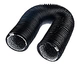 Ø 125mm, Schwarz Abluftschlauch - Länge 3m mit Alu-Isolierung - für Trockner, Klimaanlage, Abzugshaube - Combi-Flexrohr Alu/PVC Flex