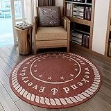 YZTC Runder Teppich für Wohnzimmer, Couchtisch, Computerstuhl, Verschleißfest, rutschfest, Leicht Zu Reinig