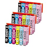 Jagute 24XL Kompatibel Druckerpatronen für Epson 24 XL Kompatible mit Expression Photo XP-55 XP-750 XP-760 XP-850 XP-860 XP-950 XP-960 Drucker (3 Schwarz/3 Cyan/3 Magenta/3 Gelb/3 LC/3 LM, 18-Pack)