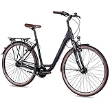 Airtracks Damen Cityrad 28 Zoll City LS Fahrrad CI.2820W - Shimano Nexus 7 Gang - Rahmenhöhen 45cm und 50cm - Schwarz Matt Modell 2021 (50cm (Körpergröße 165-180cm))