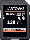 LARTOVASsd SD-Speicherkarte, 128 GB, UHS-I, U3, Klasse 10, SDXC-Speicherkarte, Geschwindigkeit bis zu max. 120 MB/s, kompatibel mit Computer, Kameras, etc. (128 GB)