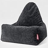 Lounge Pug - Cord - Skandi-Lounge Sitzsack mit Hocker - Schw