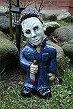 Horrorfilm Gartenzwerge, Albtraum Horror Gnom, Killer Gartenzwerg, gruselige untote Halloween-Skulptur Kampf Gnom Statue für Outdoor Garden Patio (Michael myers)