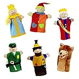 roba Kasperlefiguren aus Stoff, Handpuppenset 6-fach, Kinder Kasperpuppen für Puppentheater & Rollensp