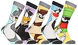 Bioworld WB Looney Tunes Zeichen Gesichter Herren 5 Paar Casual Crew Socken Mitte W
