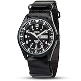 Herrenuhr Schwarz Militär Uhr Herren Leuchtende Wasserdicht Armbanduhr Outdoor Arbeitsuhr Tactical Armee Analog Männer Uhren Fliegeruhr mit Datum und Wochentag Lässig NATO Nylonband von MDC