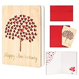 Johiux Bambus Hochzeitstag Karte, Jubiläumskarten, Weihnachten, Geburtstag, Jubiläum, Jubiläumskarte für Frau. (Bamboo tree card)