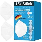 COCO BLANCO FFP2 Maske Weiß CE Zertifiziert Aus Deutschland I 100% MADE IN GERMANY I 15 STÜCK I 5 lagig mit 2 Lagen Meltblown-Vlies + Mask