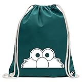 Kiwistar - Elmo - Halber Elmo - Ernie - Bert Turnbeutel Fun Rucksack Sport Beutel Gymsack Baumwolle mit Ziehg