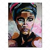 Bilder Auf Leinwand,Portrait Frauen, Mode Dekor Leinwand Gemälde Kunstdruck Poster Bild Wand Schlafzimmer Wohnzimmer Dekoration Malerei Wandbild, 60 × 80