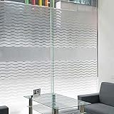 Wave Stripe Privacy Glasfolie, mattierte statische Schlafzimmer Büro Konferenzraum Tür klebstofffreie Heimtextilien Vinylfolie V 40x300