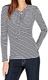 Michael Michael Kors Womens Top Medium Knit Lace Up Stripe Blue M