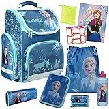 Frozen II - Eiskönigin - SCOOLI Undercover CLOU Schulranzen-Set 9tlg. mit TRINKFLASCHE und REGENHÜLLE - Gummizugmappe und Buchetiketten GRATIS DAZU