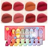 Lippenstift Set,Pill Lippenstift Set für Mädchen Wasserdicht Portable 8 PCS Süße Kapsel Geformter Mini Lippenstift Matte Finish Mini Lippenstift Matte Finish Lip Gloss S