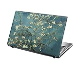 TaylorHe Folie Sticker Skin Vinyl Aufkleber mit bunten Mustern für 15 Zoll 15,6 Zoll (38cm x 25,5cm) Laptop Skin blau / grün Blüte B