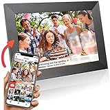 Grouptronics UK Gallery10 Digitaler Bilderrahmen mit WLAN, 25.4 cm, Senden Sie Fotos oder Videos über die App weltweit, Touchscreen, automatischer Schlafmodus, automatische Drehung, 16 GB, Schw