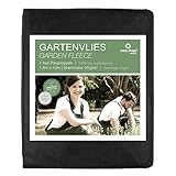 Unkrautvlies für Garten + Hochbeet + Gewächshaus 50g / m² I Ideal als Gartenfolie, Mulchfolie und Unkrautfolie I Gartenvlies zum Schutz vor Unkraut I Reissfest und Wasserdurchlässig (1,6m x 10m)