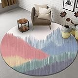 Teppich Rund Weicher Baumwolle Teppich Modern rutschfest Kinderteppiche Schlafzimmer Wohnzimmer Runder Teppiche Schutzmatten - 120cm Bunte Graffiti-S