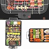 Elektrogrill BBQ Grill, Tischgrill Elektrisch Teppanyaki Grill Platte mit Regulierbaren Thermostat, Balkongrill Barbeque Partygrill Campinggrill XL für Outdoor Garten, 1500W
