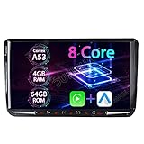 9' Android 10.0 4GB RAM+64GB ROM 8-Core Android Auto+Carplay DSP Autoradio für VW Passat B6 Touran Polo Golf V VI Skoda Fabia Radio mit Navi B