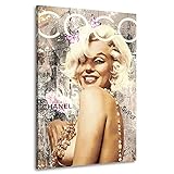 Kunstgestalten24 Leinwandbild Marilyn Monroe Coco Retro Wandbild Kunstdruck Deko XXL