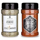Ankerkraut #Smoke Sizzle Brothers BBQ Rub 210g im Streuer & Magic Dust, 230g im Streuer, BBQ-Rub Grillmarinade, Gewürzmischung zum Zubereiten von F