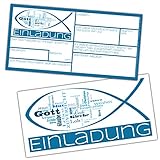 15er Set WORTWOLKE Einladungskarten zur Kommunion Konfirmation Firmung Taufe - edle Einladungen zum Ausfüllen für Jungen Mädchen von BREITENWER