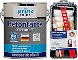 prinzcolor Premium Betonfarbe Sockelfarbe Bodenfarbe Bodenbeschichtung Set Anthrazitgrau 2,5