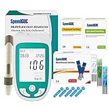 RONGXI Tragbare Gesundheitsmonitore， 3in1 Multifunktions-Cholesterin-Harnsäure-Blutglukose-Meter Glucometer-Kit-Diabetes Gicht Tester Blutzuckermonitor T