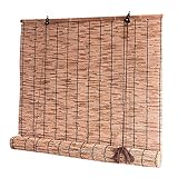 TBCHE Balkon Sichtschutz Außenrollos für Terrasse, staubdichte Karbonisierung Reed Patio Rollup Rollos Schnelle Wärmeableitung Balkon-Sichtschutz zum Aufhängen(Size: 80x240cm/32x95in)