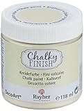 Rayher 38867105 Chalky Finish auf Wasser-Basis, Kreide-Farbe für Shabby-Chic-, Vintage- und Landhaus-Stil-Looks, 118 ml, alabaster-weiß