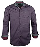 PME Legend Herren Hemd Langarm Button Down Kragen Freizeithemd Business (Rot, 2XL)