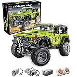 RcBrick Technik Jeep Wrangler Technic Ferngesteuert Auto, 2343 Teile Technik Geländewagen mit 4 Motor, Fernbedienung und App Kontroller Bauset Kompatibel mit Lego Technik