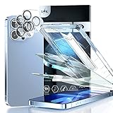 LϟK Schutzfolie für iPhone 13 Pro Max Panzerglas mit Rahmen - 2 Stück Folie mit 2 Stück Kamera Panzerglas, 9H Glas, Hülle Freundlich, Anti-Blau Licht, Augenschutz Displayschutzfolie 6,7 Z