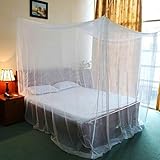 2er. Pack Moskitonetz Fliegennetz Mückennetz Großes Moskitonetz Quadratische Moskitonetze für Doppelbett und Einzel Bett 220 x 200 x 210 cm für Camping Reise S