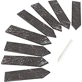 Windhager Stecketiketten aus Schiefer mit Kreide, Pflanzenetiketten, Pflanzenstecker, Pflanzenschilder, langlebig, 8 Stück, 2,5 x 12 cm, 06016