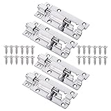 4 Stück 3 Zoll Edelstahl Türschlösser Türriegel, Türverriegelung Schieberiegel für Innentüren, Schuppenschloss für Schiebeverschluss，Riegel für Badezimmer, Schuppen, S