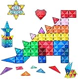 Theefun Magnetische Bausteine, 58 Teile Magnetspielzeug Magnete Kinder Magnetspiele Kinderspielzeug Magnetic Puzzle Ideales Spielzeug als Geschenk fü