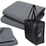 Vorzeltteppich + 6 Heringe + Tasche - 200x200 GRAU-BLAU - Zeltteppich Zeltunterlage Outdoor Camping Vorzelt Campingteppich Vorzeltb