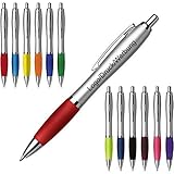 Schmalz Werbeservice Kunststoff Kugelschreiber Cardiff inkl. Druck mit Werbung/Logo/Druck/Werbedruck Kugelschreiber Bedruckt Digitaldruck Mehrfarbig (Menge: 50 Stück, grün)