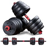 Sportstech 2in1 innovatives Hantel Set AH150 | Kurzhanteln & Langhanteln | Hanteln im 20kg, 30kg, 40kg Set | Sicherheitsverschluss + extra langes Verbindungsstück 400mm |Fitness für Männer & F