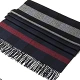 Winterschal Langer Schal Herbst- und Winter-Plaid-Schal Verdickungspaar-große Schal-Dual-Anwendung Für Damen (Color : Black red, Größe : 180x37cm)