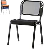 Besucherstuhl Bürostuhl Konferenzstuhl gepolstert Metallrahmen schwarz stapelbar 52,5 x 45 x 80 cm Stapelstuhl Wartezimmerstuhl Gästestuhl Meetingraum Stuhl (schwarz)
