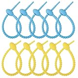 LxwSin 10 stücke bunte silikon krawatten tasche clip, wiederverwendbar silikon kabelbinder halter, silikon kabel binder für drahtveredelung, lebensmittelbeutelversiegelung