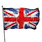 Flagge 90x150 cm, Fahnen mit Metall Knopfloch, Doppelt Genähte Vivid Color Anti-Fading, Wetterfeste, Geeignet für Terrasse, Balkon, Garten oder Rasendekoration, England Flagge-Zusammenfassung